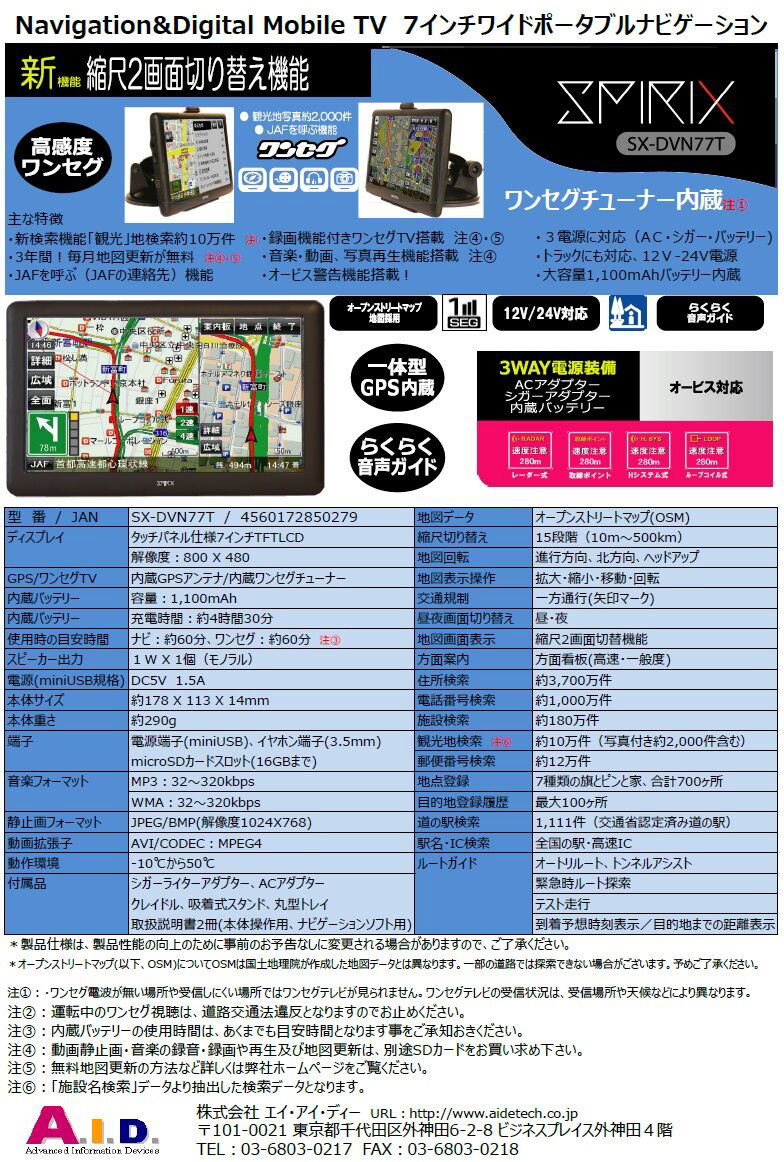 SPIRIX SX-DVN77T-株式会社YS